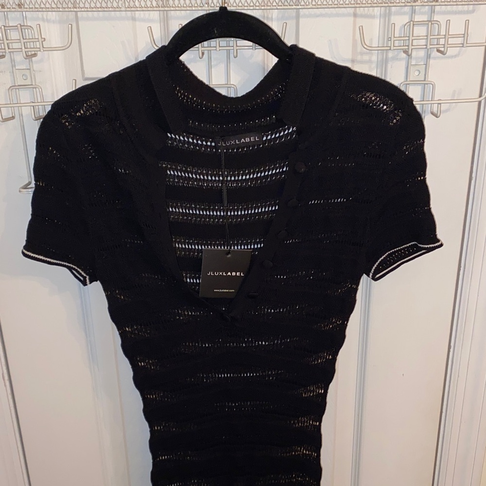JLUXLABEL TAKE ME AWAY COLLARED DRESS ( BLACK ) Size Small